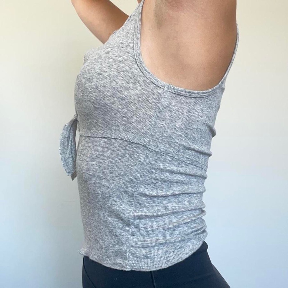 Urban Outfitters Out From Under Gray Tie Front Tank Top - Picture 3 of 6